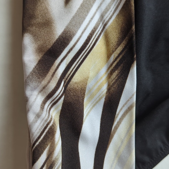 Gossip Collection Stretch Bikini Fold Over Swim Bottom MEDIUM Black Multicolor - Picture 6 of 11